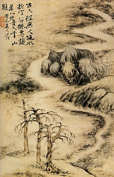 Shitao Shi Tao Painting - Shitao Creek en invierno 1693 tinta china antigua
